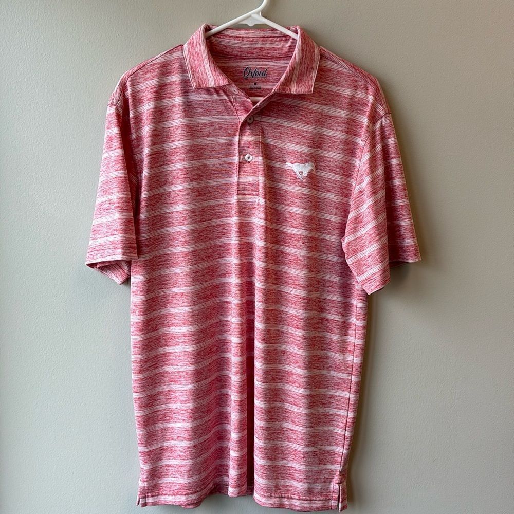 Oxford America polo red and white stripes medium mustang
